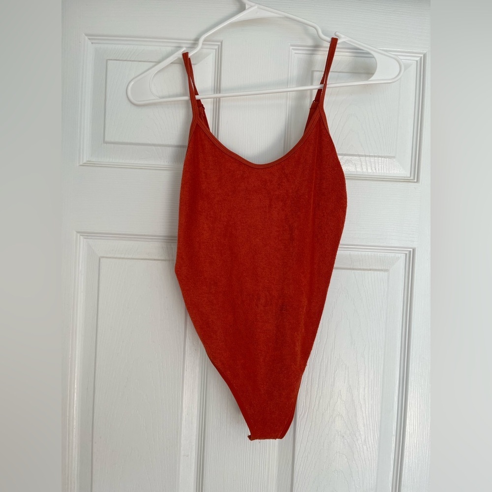 Red Orange Women’s Bodysuit Size Medium Large